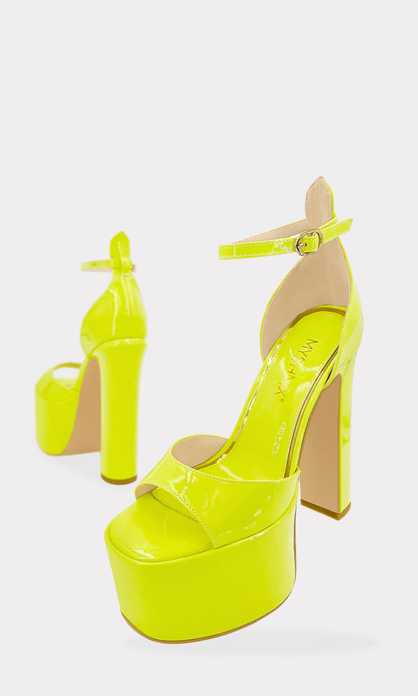Color Amarillo Pastel Sandalias Amarillas Tacón Yellow Cut Out