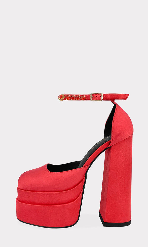 Tacones rojos plataforma best sale