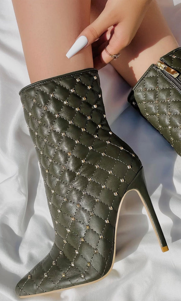 Botines color top verde militar