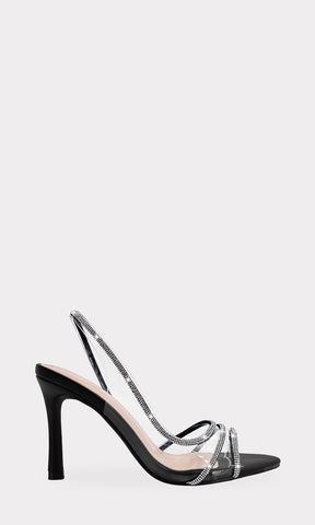 AIMEE ZAPATILLAS ABIERTAS DE TERMINACION POINTY CON UN STRAP DELGADO ARRIBA DE LOS DEDOS DESTALONADAS PARA MUJER 