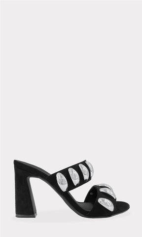 AMALIA ZAPATILLAS ABIERTAS DE PUNTA ABIERTA TIPO MULES CON DOS CORREAS EN EMPEINE Y ARRIBA DE LOS DEDOS CON TALON DESCUBIERTO
