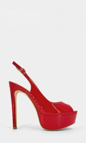 AMANDA ZAPATILLAS BOCA DE PESCADO DE PLATAFORMA CON TACON DELGADO Y HEBILLA EN CINTA DELGADA EN TALON DESCUBIERTO PARA DAMA