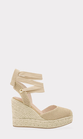 AMELIE ZAPATILLAS DE TACON CORRIDO DESCUBIERTA DEL TALON CON PUNTA ALMENDRA Y LACE-UP EN EL TOBILLO AJUSTABLE PARA MUJER FASHION