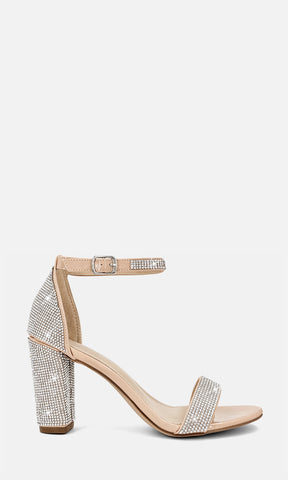 ANASTASIA ZAPATILLAS PARA VESTIDO LARGO DE PUNTA REDONDA CON TACON CUADRADO Y TIRA DELGADA ARRIBA DE LOS DEDOS CON TALON CUBIERTO