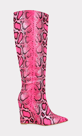 ASPEN BOTAS ALTAS QUE SE USARAN EN OTOÑO-INVIERNO CON DISEÑO EN TENDENCIA Y TACON DE CUÑA CON ESTAMPADO SNAKE 