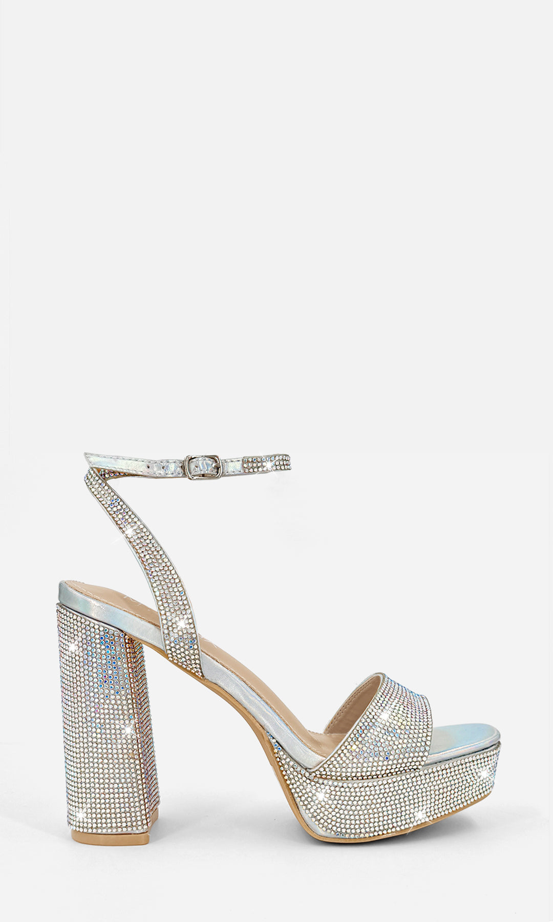 BARBARA ZAPATILLAS ABIERTAS DE PLATAFORMA CON TALÓN DESCUBIERTO Y HEBILLA PEQUEÑA EN ANKLE STRAP PARA USAR CON VESTIDO LARGO EN FIESTA