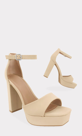 BELAIR ZAPATILLAS BASICAS DE MUJER CON HEBILLA EN PULSERA Y PLATAFORMA CUADRADA CON STRAP ARRIBA DE LOS DEDOS 