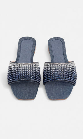 BELLINI SANDALIAS PLANAS DE PISO CON CORREA ARRIBA DE LOS DEDOS Y DISEÑO DE METER PARA USAR CON JEANS