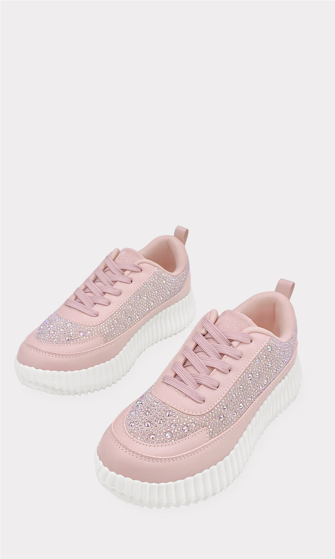 BRIGITTE TENIS ROSAS DE PUNTA AL MENDRADA CONFECCIONADAS EN VINIPIEL CON BRILLOS A LOS COSTADOS Y SUELA DENTADA DE MUJER FASHION 