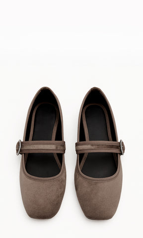 CHAI ZAPATOS PLANOS ESTILO MARY JANE CON STRAP EN EMPEINE Y PUNTA CUADRADA PARA MUJER