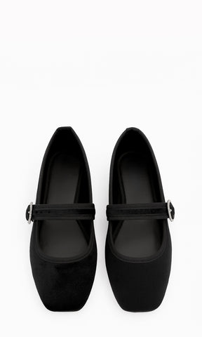 CHAI ZAPATOS PLANOS TIPO MARY JANE CASUALES CON HEBILLA CIRCULAR EN CORREA AL FRENTE Y PUNTA CUADRADA 