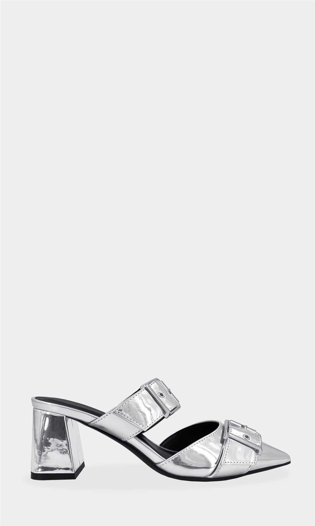 COLLINS MULES PUNTIAGUDOS DE METER CON DOS HEBILLAS CUADRADAS AL FRENTE Y TACON CUADRADO EN TENDENCIA PARA MUJER