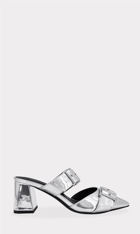 COLLINS MULES PUNTIAGUDOS DE METER CON DOS HEBILLAS CUADRADAS AL FRENTE Y TACON CUADRADO EN TENDENCIA PARA MUJER