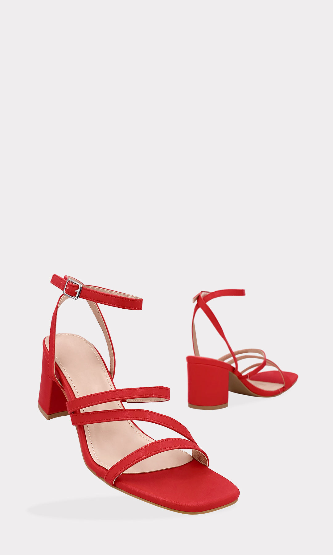 COOPER SANDALIAS DE TACON BAJITO CON PULSERA TOBILLERA AJUSTABLE Y DOS STRAPS ARRIBA DE LOS DEDOS CON PUNTA CUADRADA