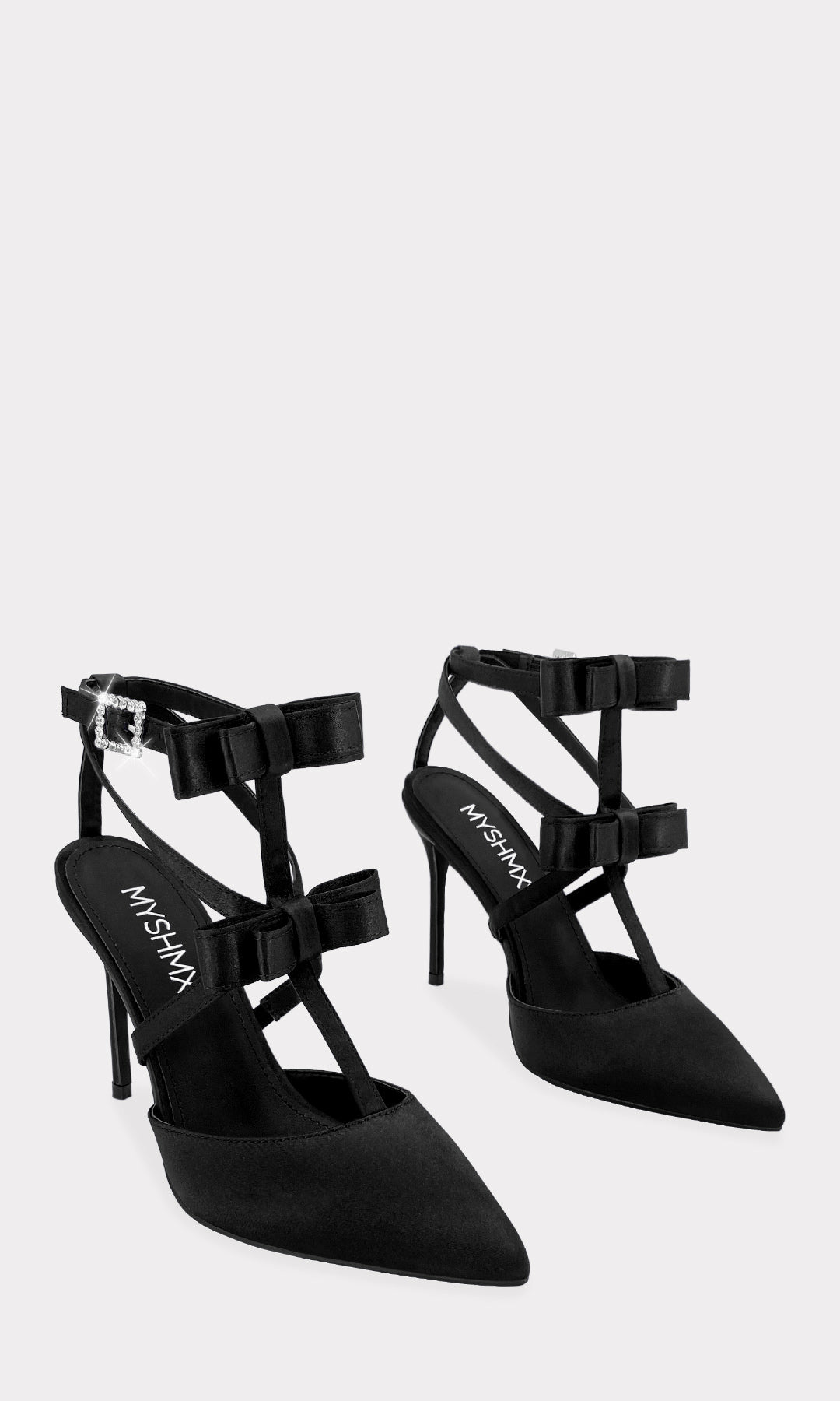 Tacones Gap De Punta Metálicos Para Mujer Negros Con Detalle De Serpiente