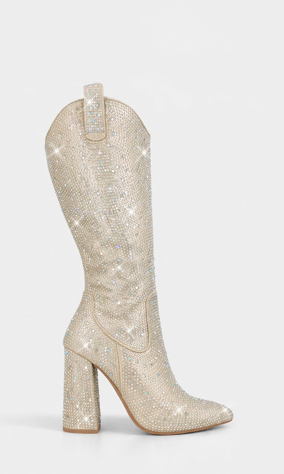 ELOISE BOTA LARGA ABAJO DE LA RODILLA CON SUELA PLATA DE TACON CUADRADO CON CIERRE AL COSTADO AJUSTABLE Y TERMINACION POINTY 