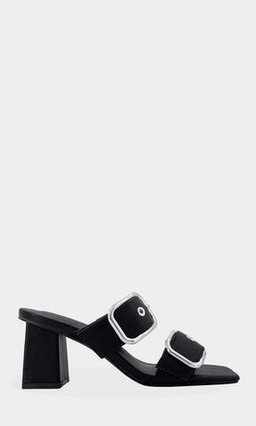 EMERY ZAPATILLAS ABIERTAS DE TACON BAJO CON DOBLE CINTA ANCHA ARRIBA DEL EMPEINE DE PUNTA CUADARDA Y DOS HEBILLAS XL PARA CHICA