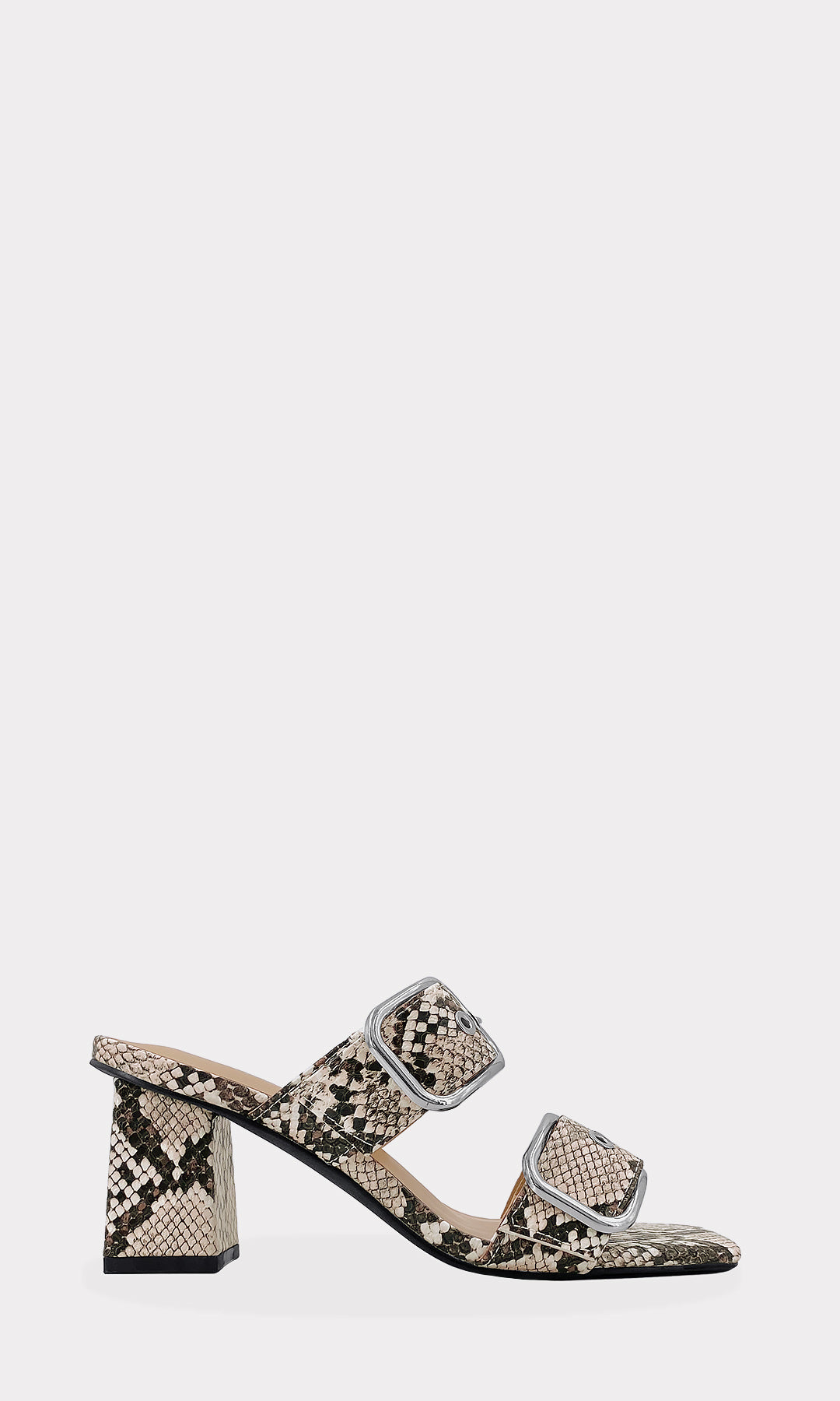 EMERY ZAPATILLAS CON HEBILLAS XL AL FRENTE DE PUNTA SEMI CUADRADA CON TACON GRUESO Y DISEÑO DE METER PARA MUJER 