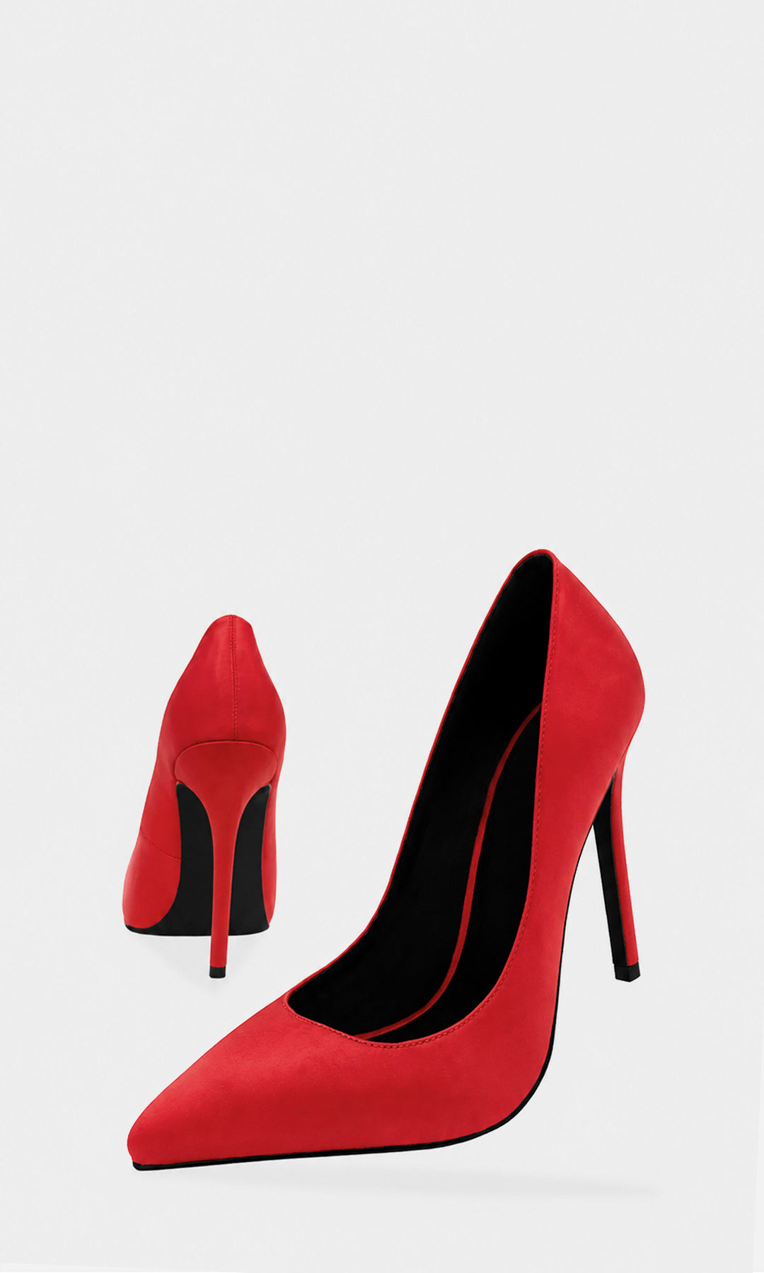 ETERNITY ZAPATOS ROJOS DE TACON DELGADO DE AGUJA 10 CM CON SUELA DELGADA Y TERMINACION PUNTIAGUDA PARA ALARGAR LAS PIERNAS