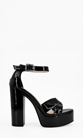 FIERCE TACONES CASUALES PARA MUJER DE PUNTA ABIERTA CON DOS CORREAS CRUZADAS AL FRENTE Y ANKLE STRAP