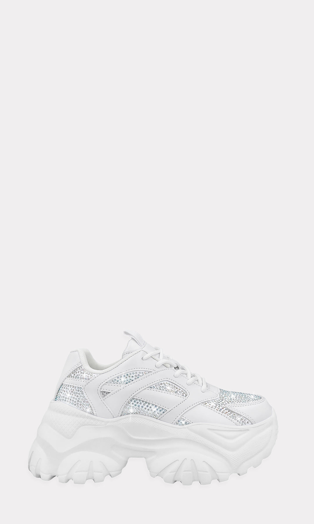 HAYLIE TENIS CHUNKY CON BRILLOS A LOS COSTADOS DE AGUJETA AJUSTABLE SOBRE EL EMPEINE Y PUNTA REDONDA PARA CHICA CHIC