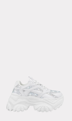 HAYLIE TENIS CHUNKY CON BRILLOS A LOS COSTADOS DE AGUJETA AJUSTABLE SOBRE EL EMPEINE Y PUNTA REDONDA PARA CHICA CHIC