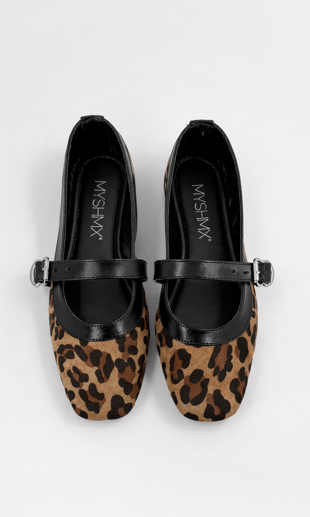 HAZEL ZAPATO TIPO MARY JANE ESTAMPADO LEOPARDO PUNTA CUADRADA HEBILLA SUPERIOR PROPUESTA VERSÁTIL PARA MUJER Y LOOKS DIARIOS