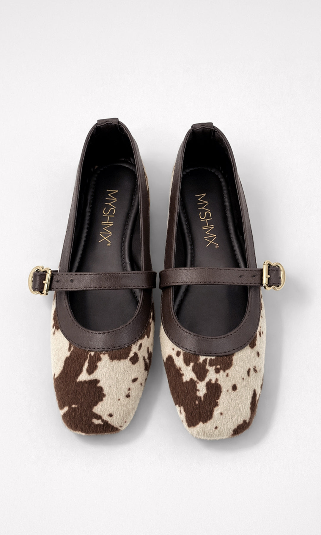 HAZEL ZAPATOS CASUALES COMODOS DE PUNTA CUADRADA CON HEBILLA EN CORREA AL FRENTE PARA MUJER 