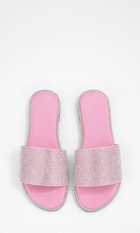 INGRID CHANCLAS ROSA DE TACON BJAO 1 CM CON PUNTA ALMENDRADA STRAP ANCHO SOBRE DEDOS CONFECCIONADAS EN VINIPIEL Y DISEÑO DE METER DAMA 