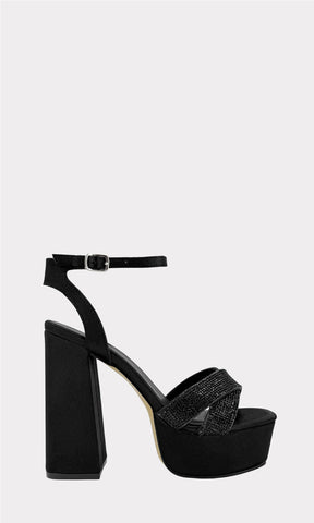 INSTINCT ZAPATILLAS ALTAS DE FIESTA CON PLATAFORMA Y TACON GRUESO PARA USAR CON VESTIDOS 