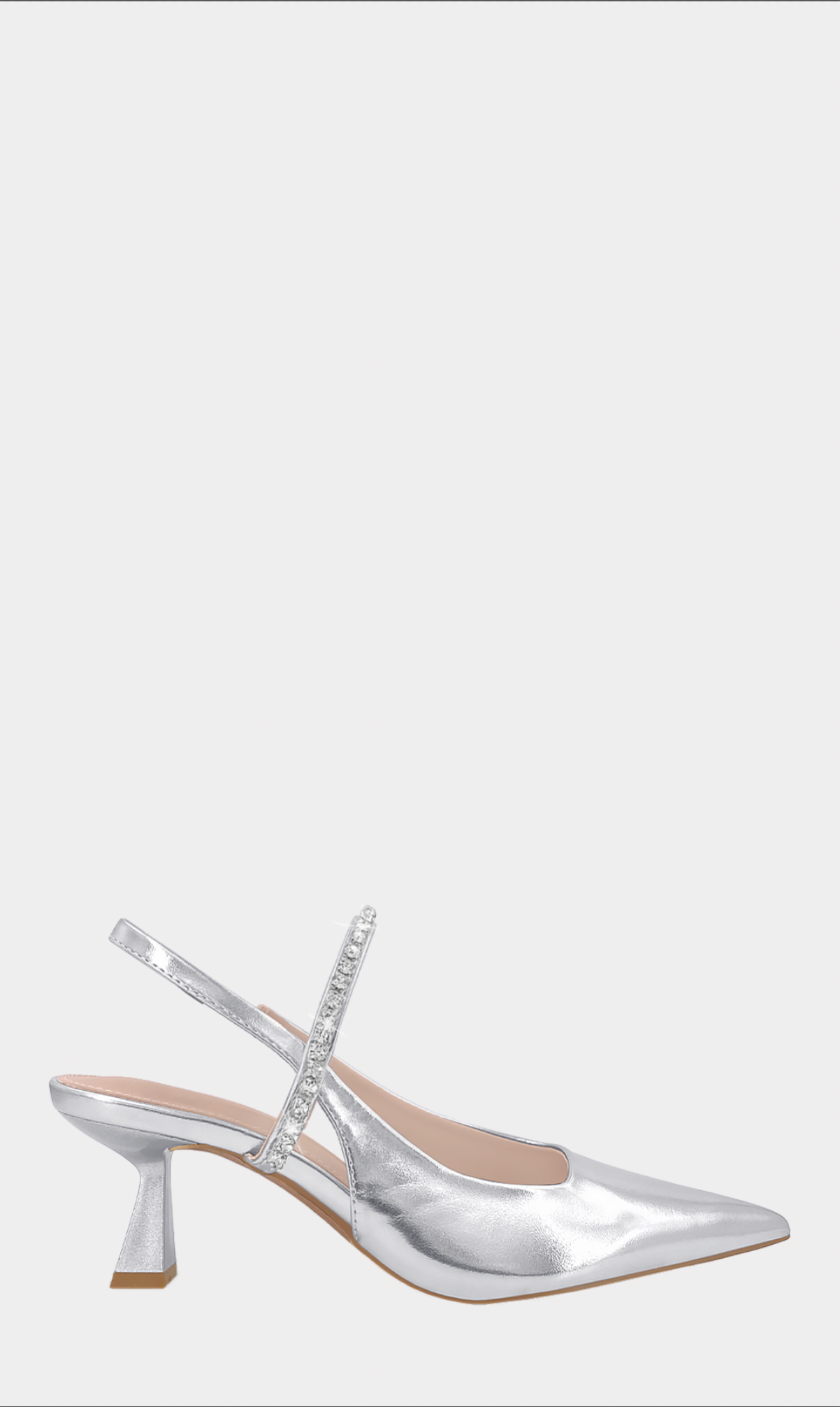 IRIS ZAPATOS SLINGBACK DE TACON KITTEN CON STRAP DE BRILLOS EN EMPEINE Y PUNTA CERRADA POINTY PARA DAMA
