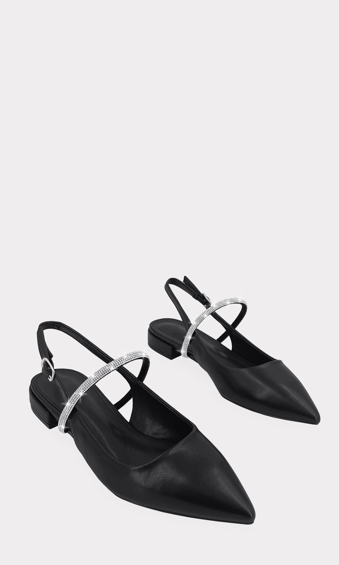IVANNA SLINGBACK NUDE DE PISO CON TERMINACION PUNTIAGUDA Y DETALLE DE BRILLOS EN STRAP SOBRE EL EMPEINE HECHOS EN VINIPIEL PARA MUJER FASHION