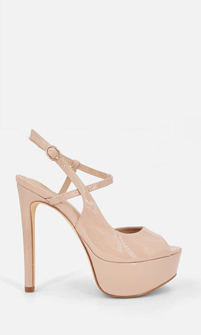 JENNIFER ZAPATILLAS ABIERTAS DE PLATAFORMA CON HEBILLA EN STRAP TALONERO CON TACON ALTO DE AGUJA PARA MUJER 