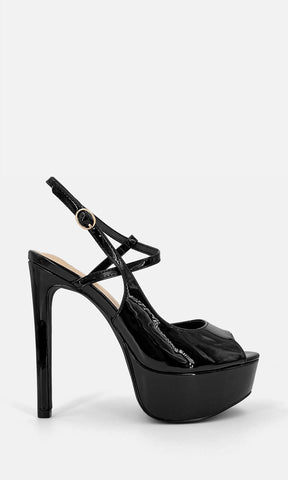 JENNIFER ZAPATILLAS ABIERTAS DE PLATAFORMA CON TACON ALTO DE AGUJA PARA MUJER Y HEBILLA EN STRAP TALONERO 