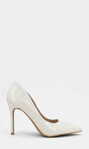 KENYA ZAPATOS CERRADOS PARA USAR CON VESTIDO DE NOVIA DE TERMINACION PUNTIAGUDA CON ALTO DELGADO DE AGUJA Y SUELA DELGADA CON TALON CUBIERTO 
