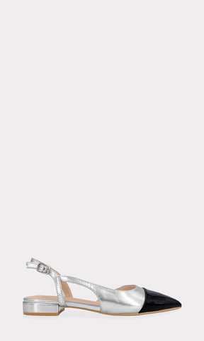 LAGERFELD SLINGBACK DESTALONADOS CON TERMINACION POINTY DE HEBILLA CUADRADA  EN CINTA DELGADA AJUSTABLE PARA MUJER CHIC