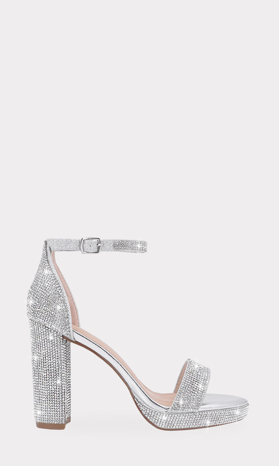 LORENZA ZAPATILLAS ABIERTAS CON CINTA DELGADA SOBRE LOS DEDOS Y BRILLOS EN PULSERA AJUSTABLE AL TOBILLO DE PUNTA ALMENDRADA 