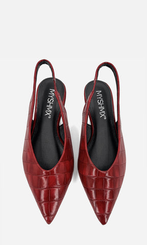 MELISSA FLATS PUNTIAGUDOS DE PUNTA CERRADA CON STRAP EN TALON DESCUBIERTO Y TACON BAJO PARA USAR EN LOOKS DEL DIARIO 