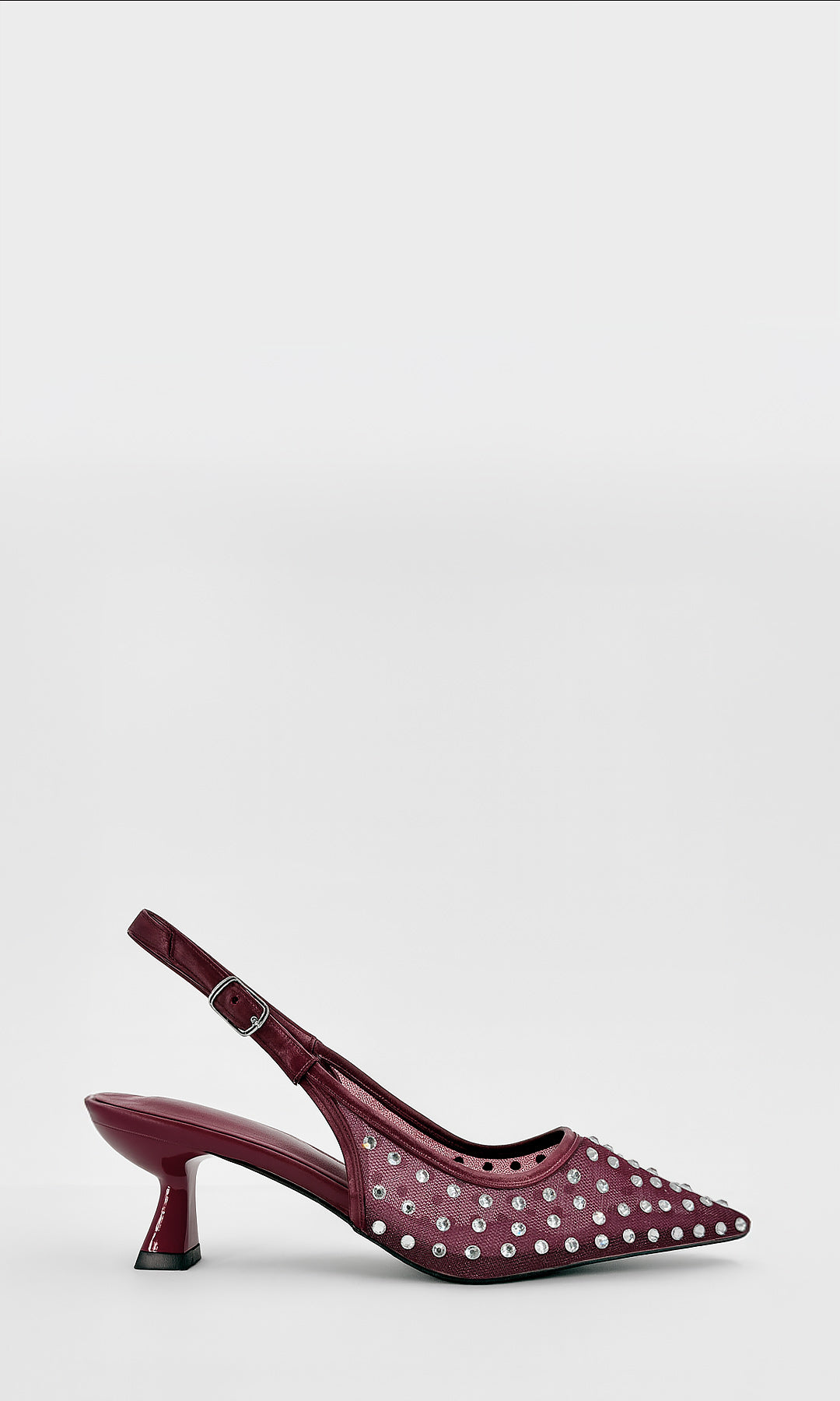 MELLOW ZAPATILLA CLÁSICA DE PUNTA CON TACON BAJO Y DISEÑO ELEGANTE CON DETALLES BRILLANTES FRONTALES 