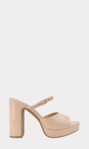 MIRABELLE SANDALIAS MULES DE TACON ALTO CON PLATAFORMA DE PUNTA REDONDA CON STRAP EN EMPEINE Y TALON DESCUBIERTO PARA DAMA