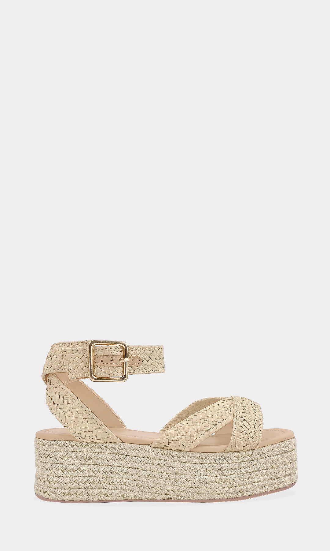 NATALIA ALPARGATAS DE PLATAFORMA PLANA CON STRAPS ARRIBA DE LOS DEDOS Y HEBILLA CUADRADA EN PULSERA TOBILLERA PARA MUJER