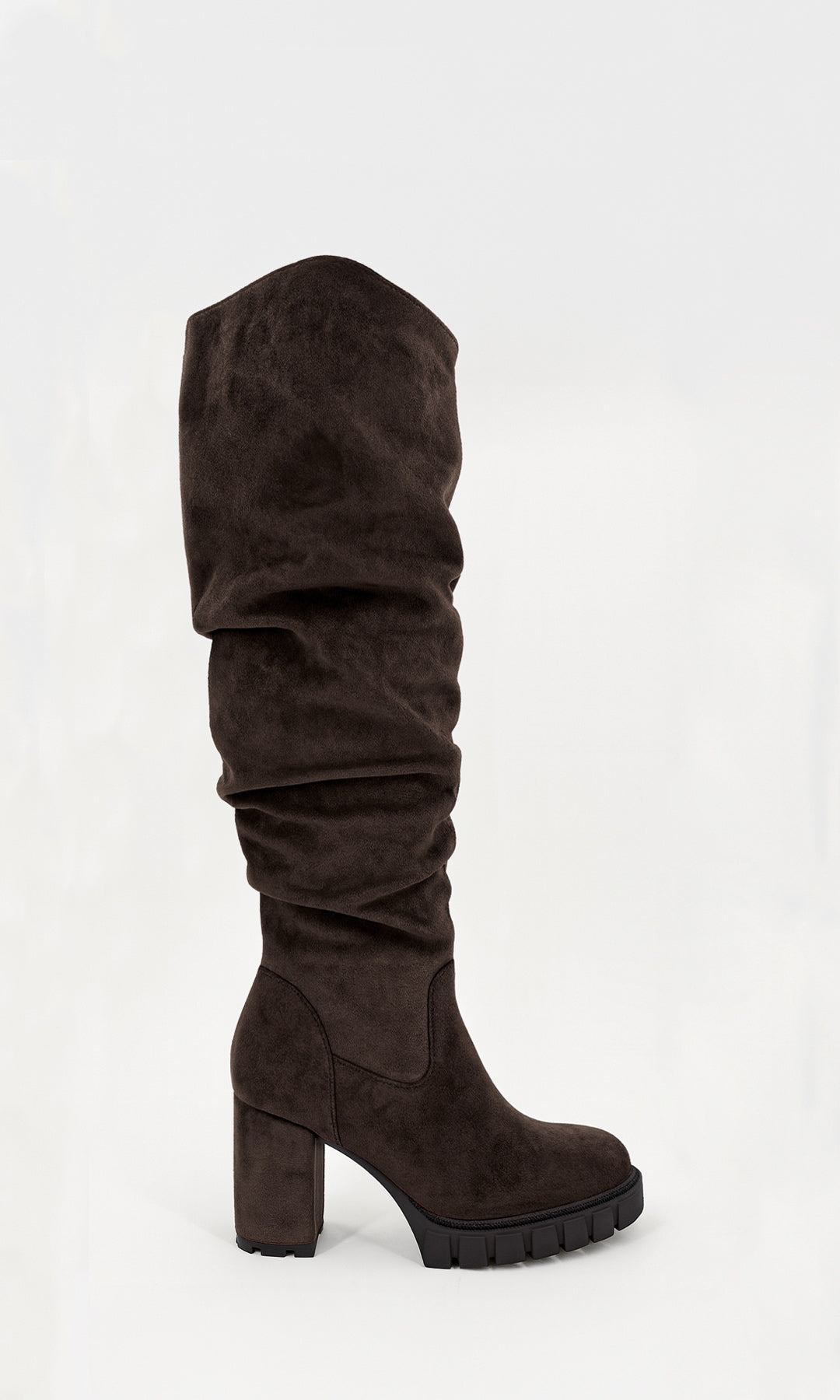 NOXVILL BOTAS DEBAJO DE LA RODILLA CON PLATAFORMA GRUESA Y SUELA DENTADA CON TACON CUADRADO PARA MUJER