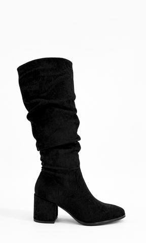 NURI BOTAS DEBAJO DE LA RODILLA CON SUELA DELGADA Y TACON KITTEN CUADRADO PARA USAR EN OTOÑO-INVIERNO