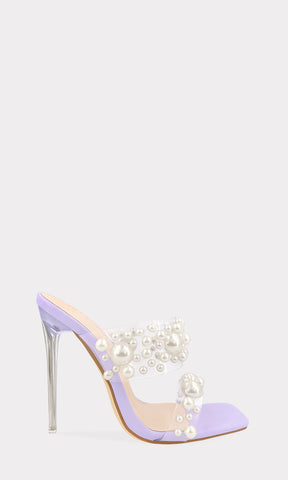 PEARL HEELS DE METER ALTOS CON STRAP TRANSPARENTE PARA VESTIDOS DE SALON