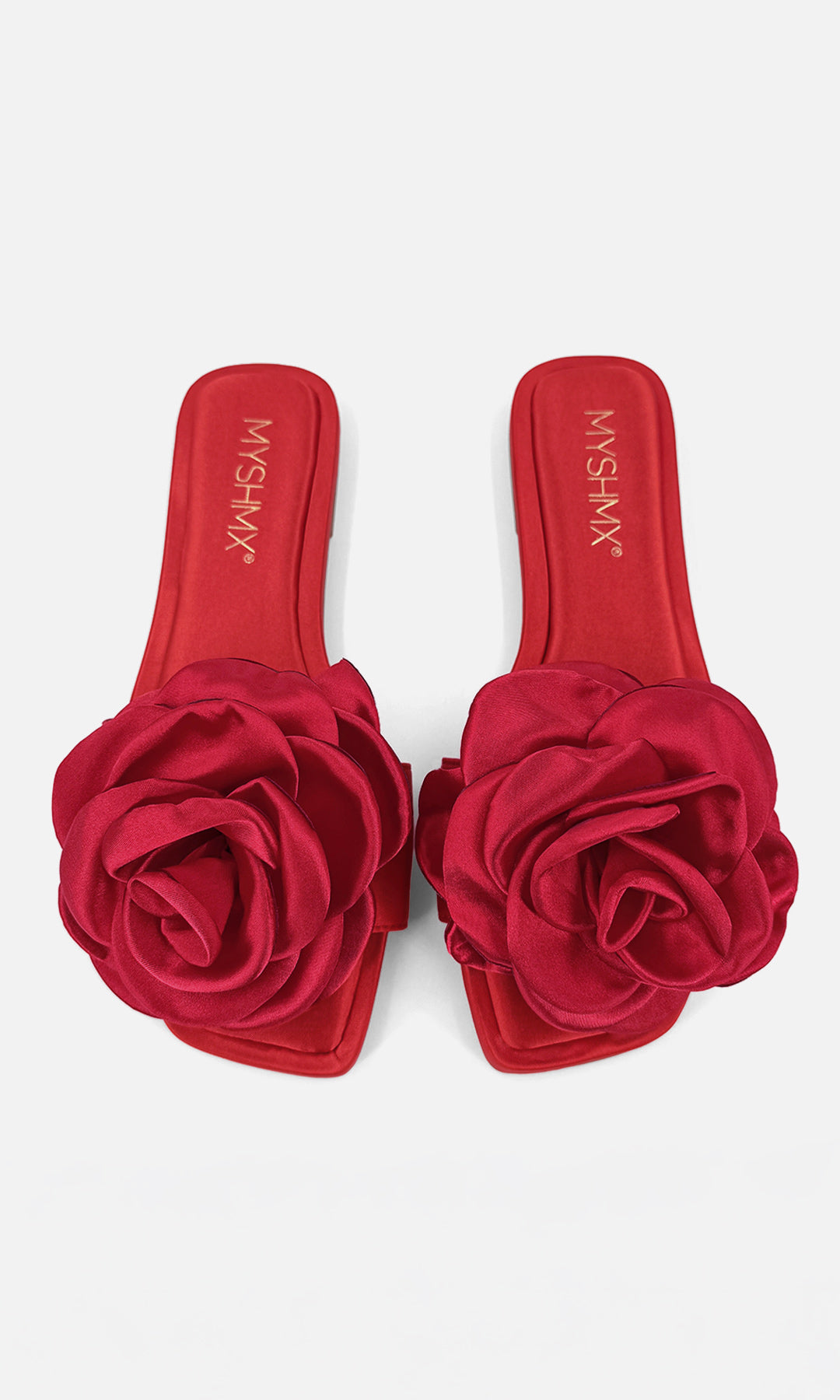 ROMANCE SANDALIAS PARA MUJER DE PISO CON DETALLE DE FLOR 3D EN STRAP AL FRENTE Y PUNTA CUADRADA 