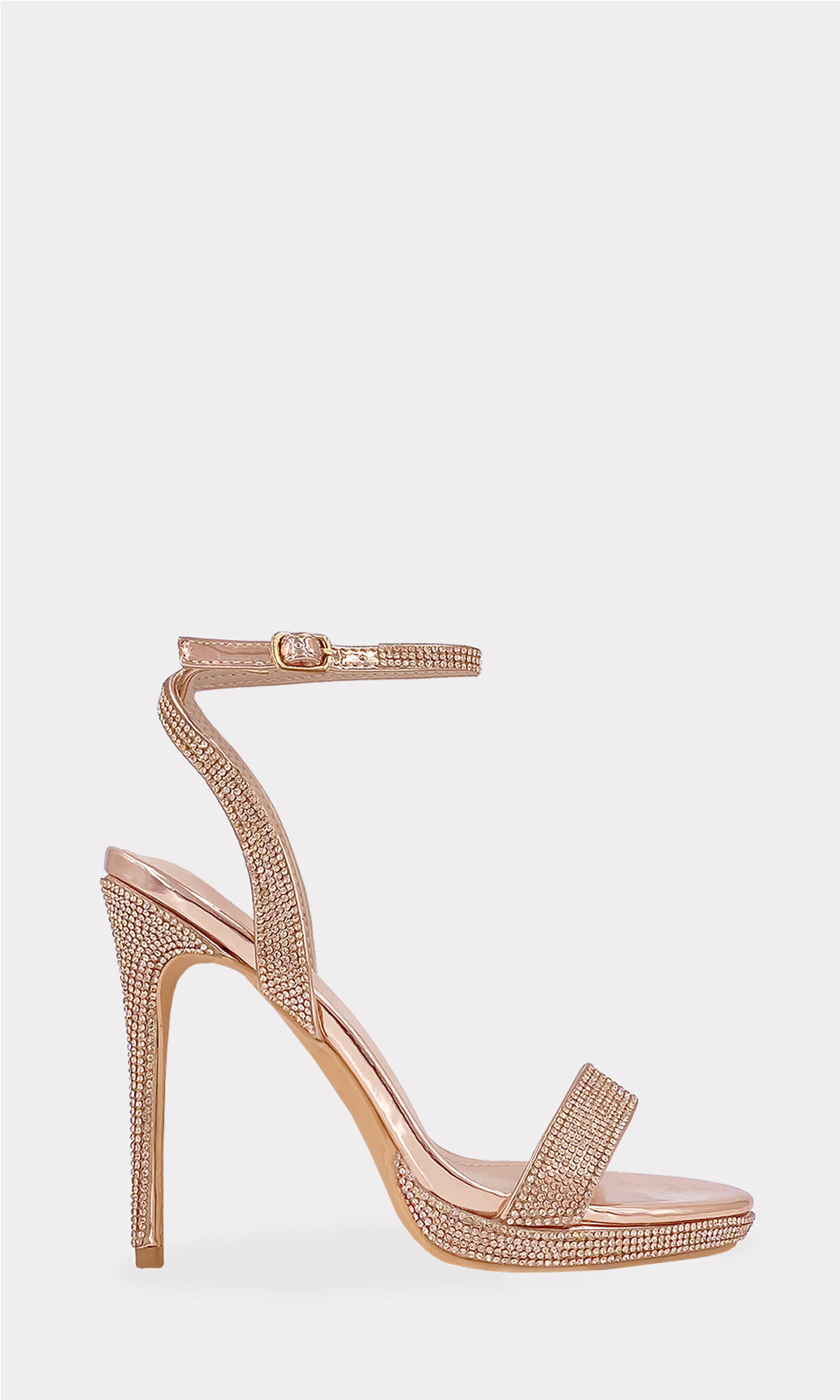 ROXETTE ZAPATILLLAS ABIERTAS CON STRAP DELGADO AL FRNETE Y HEBILLA PEQUEÑA EN CINTA TALONERA AJUSTABLE PARA VESTIDO DE NOCHE