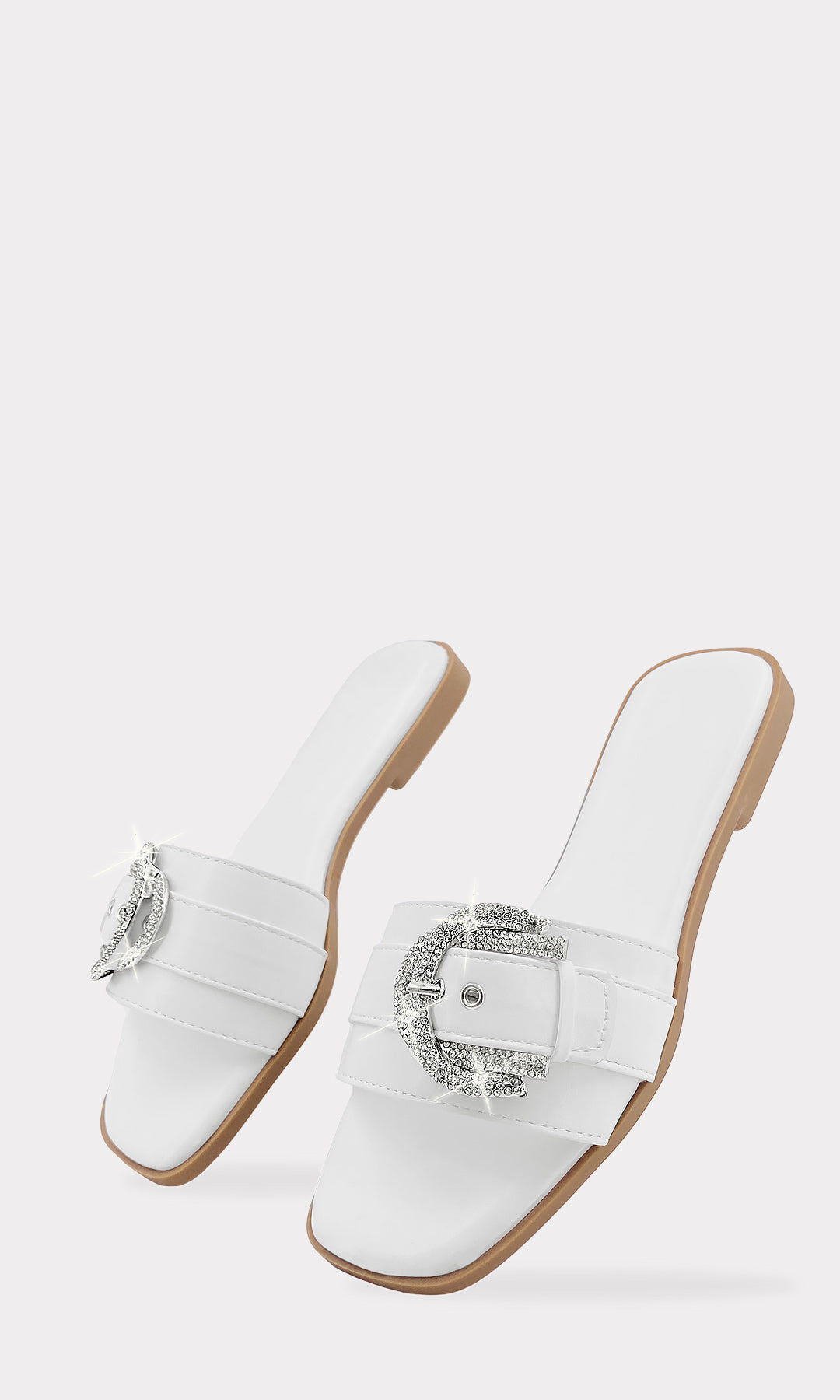 RUST SANDALIAS BLANCAS CON DISEÑO DE METER DE PUNTA SEMI CUADRADA CONFECCIONADAS EN VINIPIELY TACON DE 1.5 CM PARA CHICA FASHION