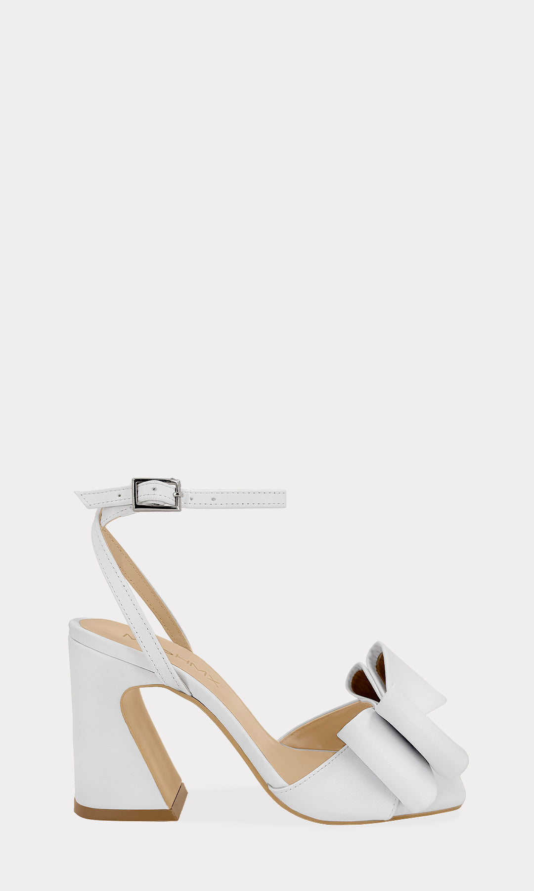 SABRINE ZAPATILLAS CON HEBILLA EN PULSERA Y DOBLE MOÑO EN STRAP ARRIBA DE LOS DEDOS CON TACON GRUESO