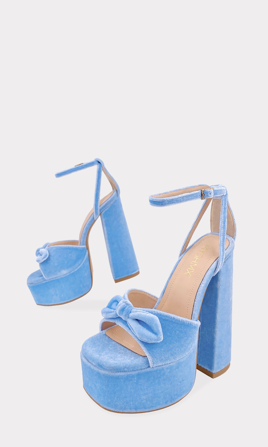 SEDUCTIVE TACONES DE MATERIAL SUAVE CON MOÑO EN PUNTA Y TALON CUBIERTO CON ANKLE STRAP