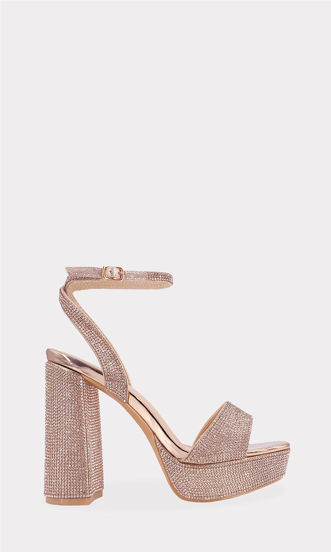 SOANE PLATAFORMAS ABIERTAS CON STRAP ANCHO SOBRE LOS DEDOS Y HEBILLA METALICA EN PULSERA TOBILLERA AJUSTABLE PARA MUJER